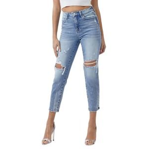Risen High Rise Distressed Mom Jeans